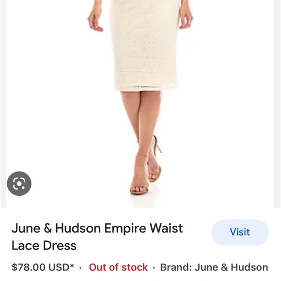 120. June & Hudson Lace Dress in Cream, Size Small - Picture 4 of 17